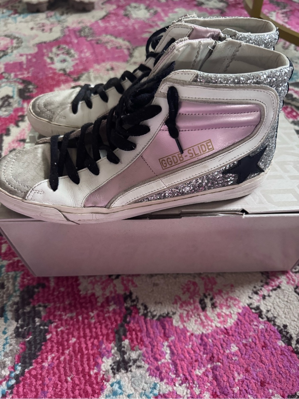Golden Goose High Top Sneakers - Pink and Glitter - Picture 5 of 10